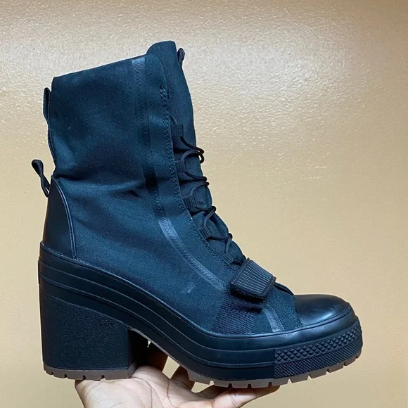 Converse Chuck Taylor GR82 Extra High Women’s Black Brown Platform Boots Size 10 - Picture 3 of 16